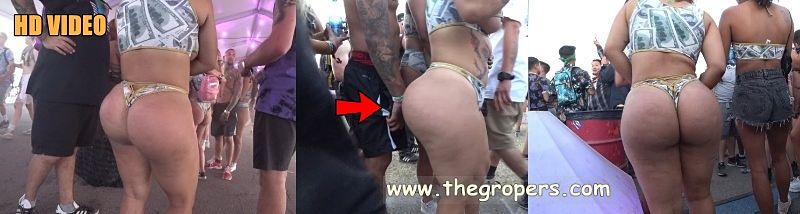 Touch her ass public